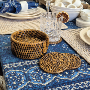 Rattan Coaster Set | Antique Finish, set