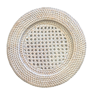 Round Ratan Placemats | Whitewash Finish, image