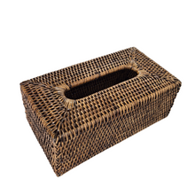 Large Rattan Tissue Box | Antique Wash