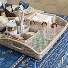 Rattan Serving Tray w/ Handles | Whitewash, crave wares
