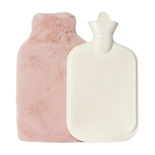 Plush and Cozy Hot Water Bottle | Soft Pink, image