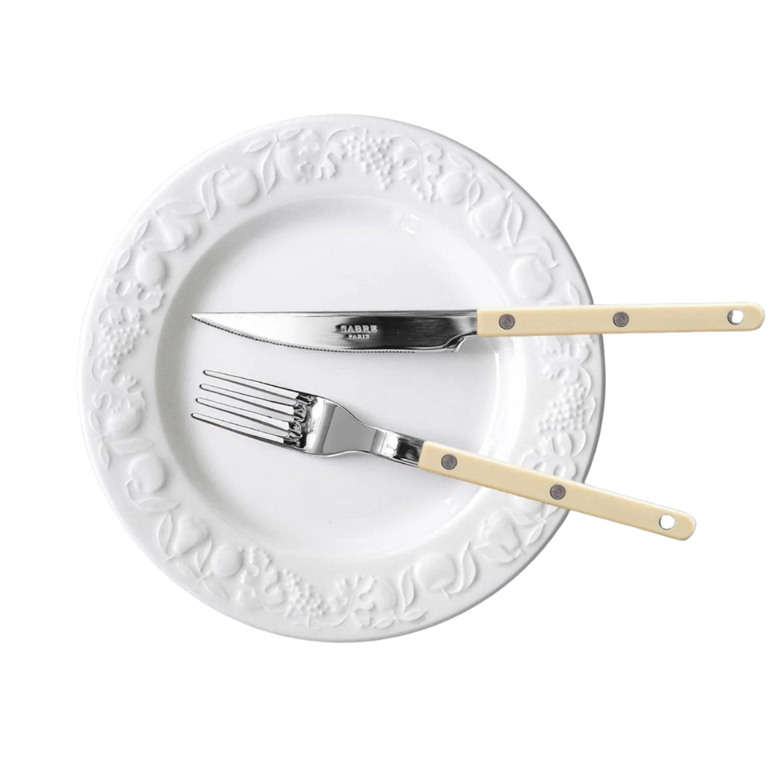 Bistrot Solid | Ivory Dinner Fork, on plates