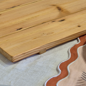 Large Baltic Pine Cheese Board | Rectangular w/ Brackets on table