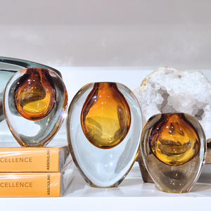 Perle Amber Glass Vase | Small, multiple