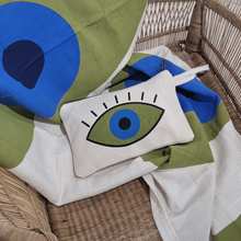 Turkish Evil Eye Olive Green Pouch: Unique Gift and Stylish Protector