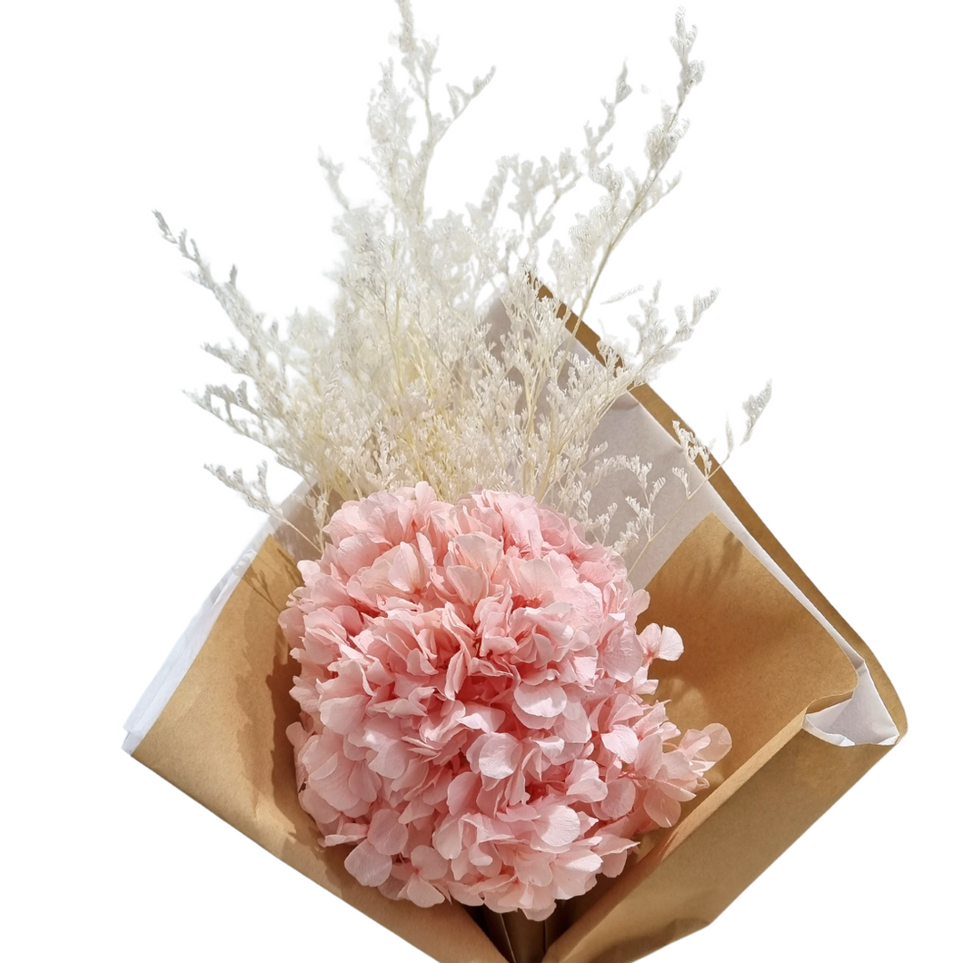 Preserved Flower Bouquet | Light Pink Hydrangea × Cornflower, image