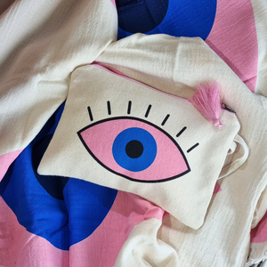 Turkish Evil Eye Pink Pouch: Unique Gift and Stylish Protector