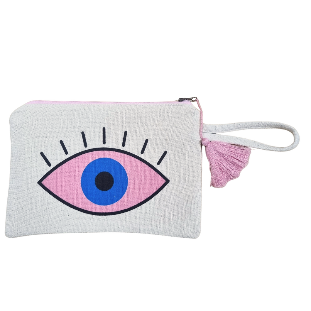 Turkish Evil Eye Pink Pouch: Unique Gift and Stylish Protector