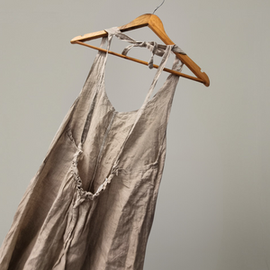 Neutral-Toned Linen Dress, top half
