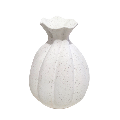 Flo White Ceramic Vase | Large