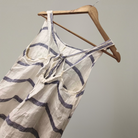 White Linen Dress | Blue Stripe, top half