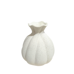 Flo White Ceramic Vase | Medium