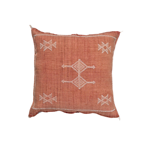 Moroccan Cactus Silk Cushion | Terracotta