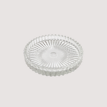 Ribbed Glass Candle Base Plate