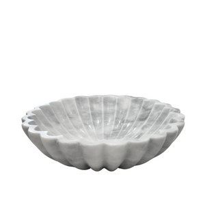 Scalloped Marble Fruit Bowl