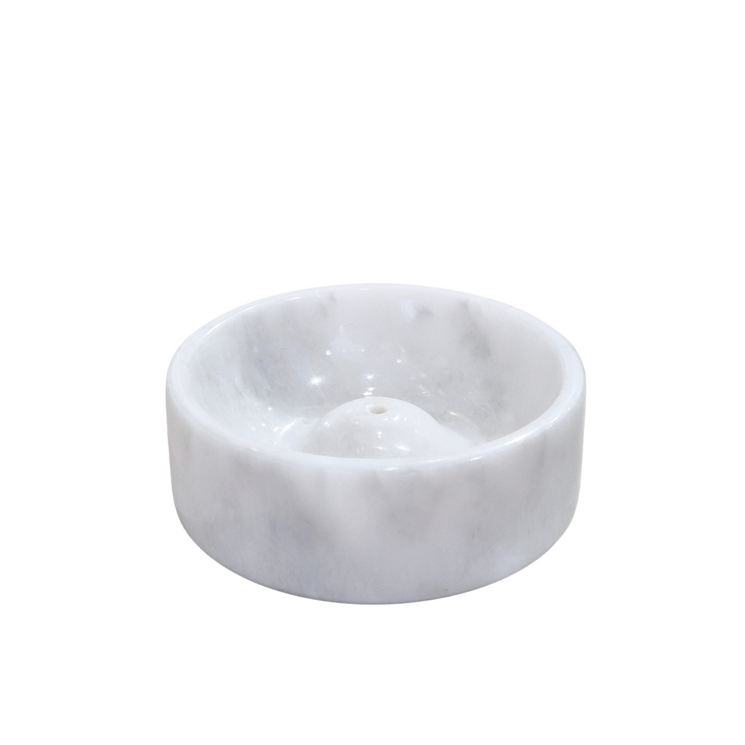 White Marble Incense Holder - Deep