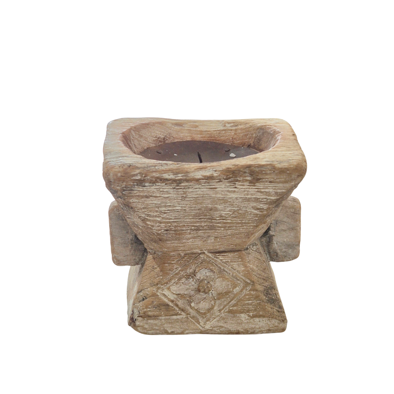 Bleached Wood Candle Holder - E – CRAVE WARES