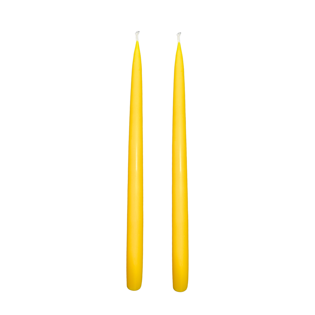 Jacques Dripless Taper Candles | Lemon Yellow — 35cm × 2.2cm⌀