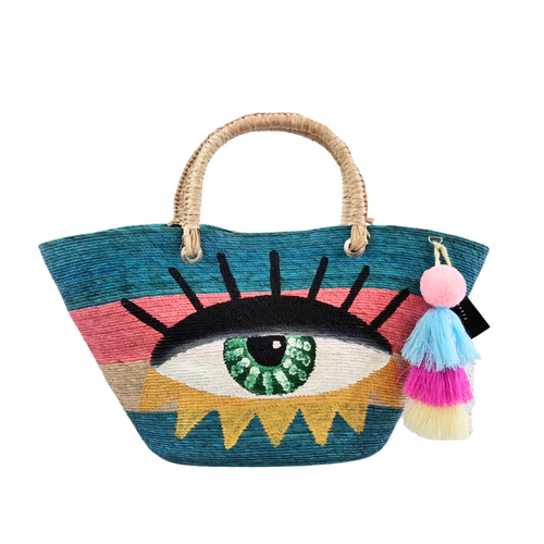 Goddess of Serenity - Evil Eye Beach Bag