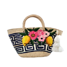 Greek Florals Beach Bag