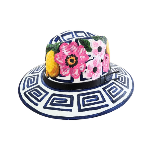 Greek Florals Panama Hat