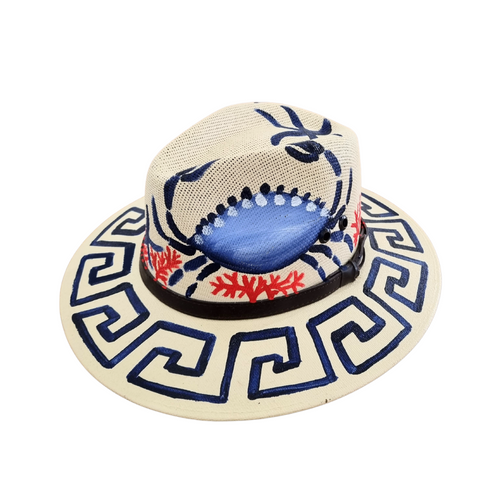 Greek Key Panama Hat