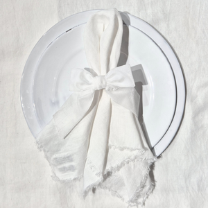Velvet Bow Napkin Ring | White