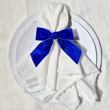 Velvet Bow Napkin Ring | Blue