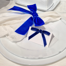 Velvet Bow Napkin Ring | Blue