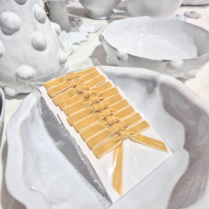 Beige Bow Name Cards | Set-of-10