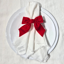 Velvet Bow Napkin Ring | Red