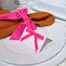 Velvet Bow Napkin Ring | Hot Pink