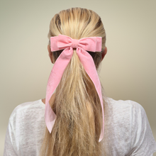 26CM Bow Barrette Hair Clip | Pink Velvet