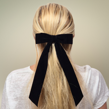26CM Bow Barrette Hair Clip | Black Velvet
