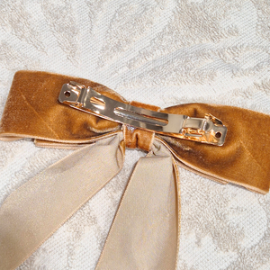 26CM Bow Barrette Hair Clip | Bronze Velvet