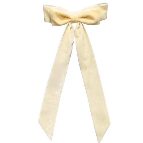 26CM Bow Barrette Hair Clip | Cream Velvet