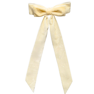 26CM Bow Barrette Hair Clip | Cream Velvet