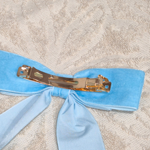 26CM Bow Barrette Hair Clip | Soft Blue Velvet