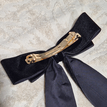 26CM Bow Barrette Hair Clip | Black Velvet