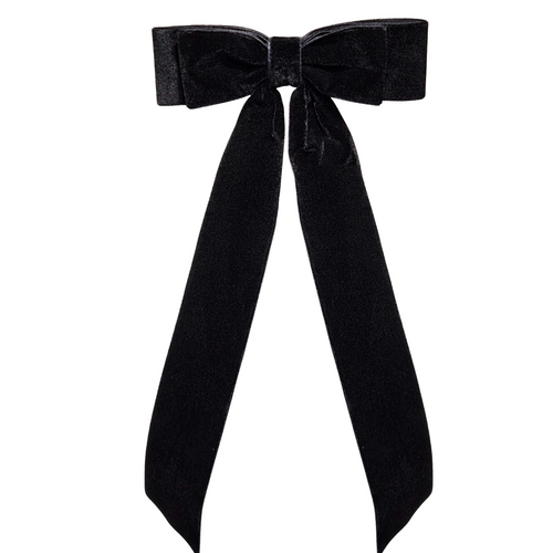 26CM Bow Barrette Hair Clip | Black Velvet