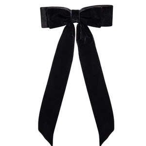 26CM Bow Barrette Hair Clip | Black Velvet
