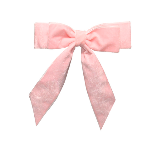 16CM Bow Barrette Hair Clip | Pink Velvet