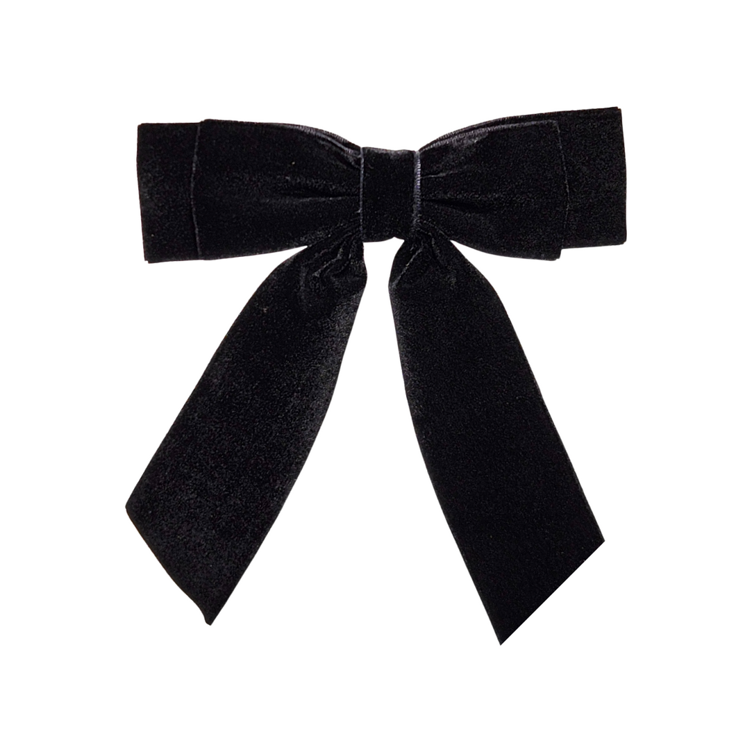 16CM Bow Barrette Hair Clip | Black Velvet