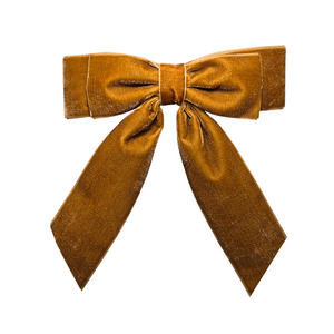 16CM Bow Barrette Hair Clip | Bronze Velvet