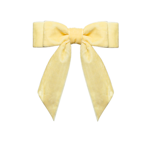 16CM Bow Barrette Hair Clip | Cream Velvet