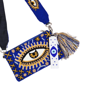 Evil Eye Beaded Keychain Wristlet/Bag Charm