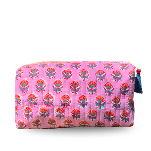 Floral Toiletry Bag | Dandelion Pink