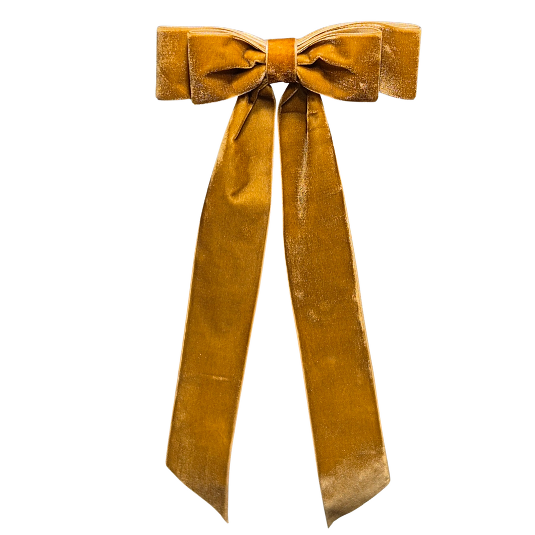 26CM Bow Barrette Hair Clip | Bronze Velvet