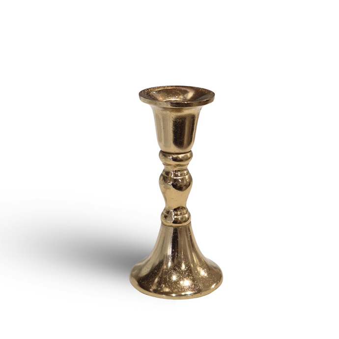 Celine Gold Tapered Candle Holder | Medium