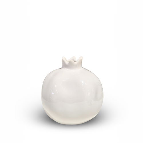 Ceramic Pomegranate Vase | White Glaze